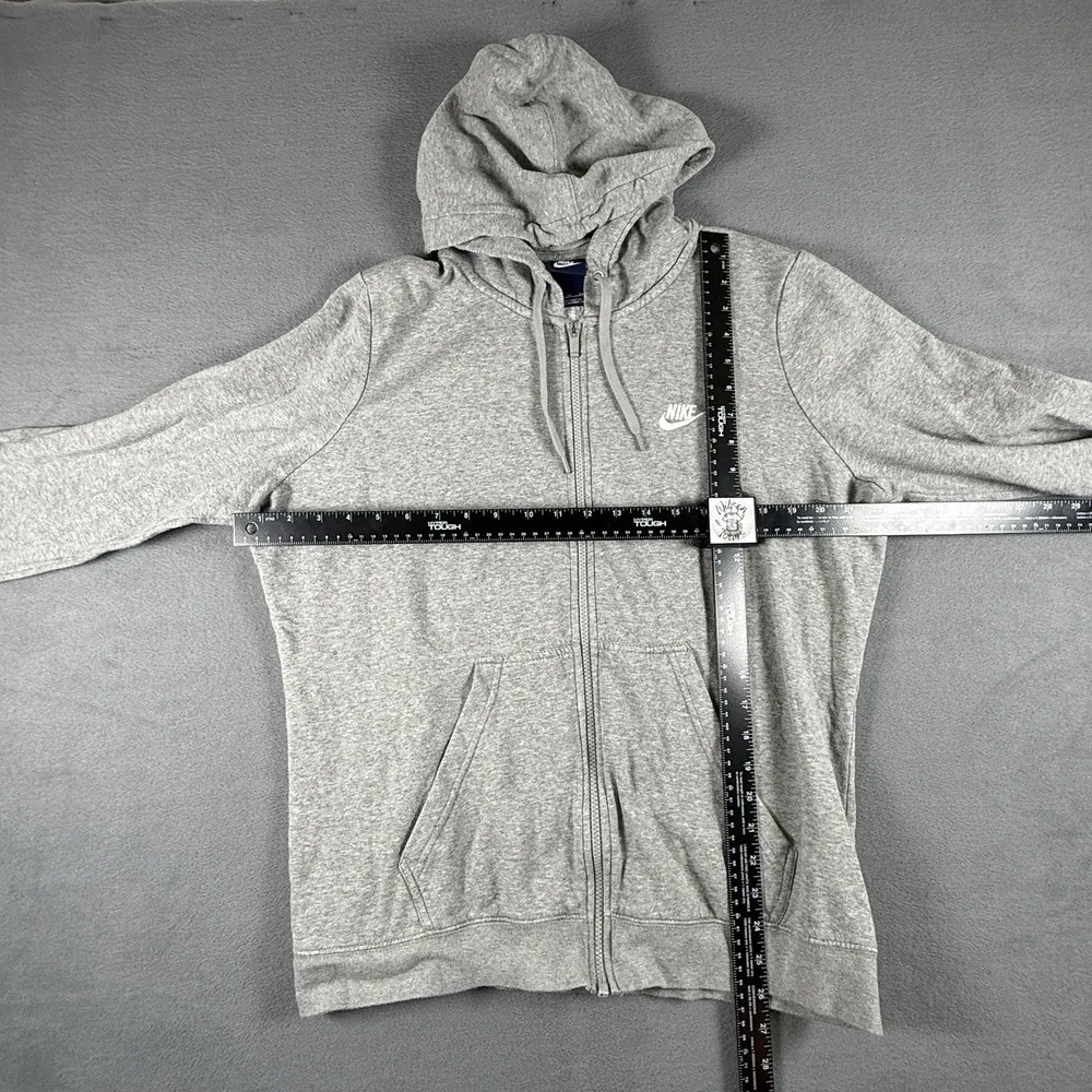 Nike Sweater Mens Size XL Gray Swoosh Full Zip Up Hoodie Sweatshirt - Picture 2 of 5